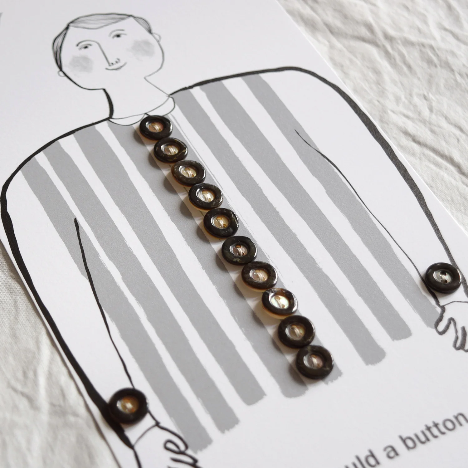 4nov Shell Buttons [Donuts Black-lip Shell / 10mm] LPS-073 - Image 3
