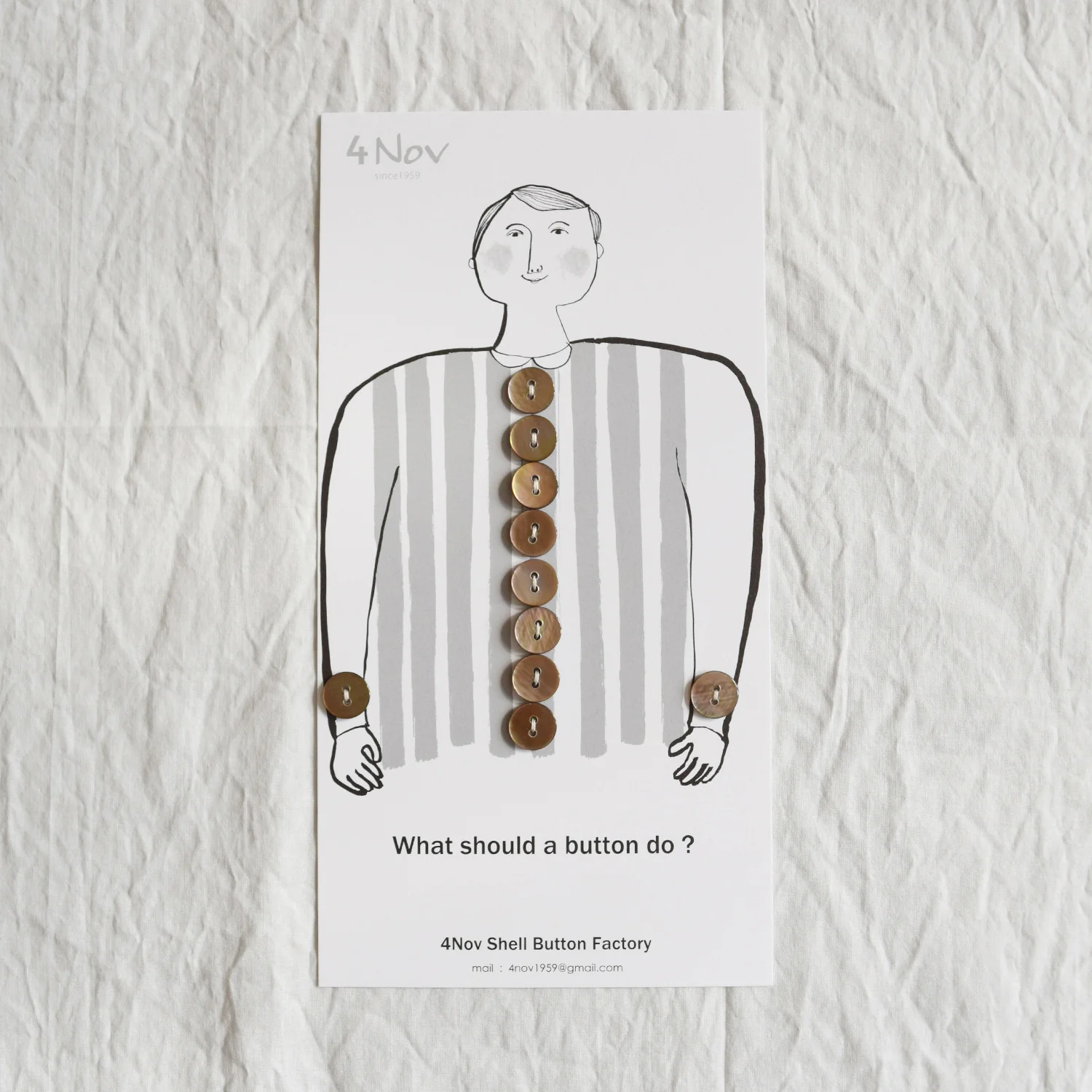 4nov Shell Buttons [Flat Round Brown-lip Shell / 13mm] LPS-076 - Image 2
