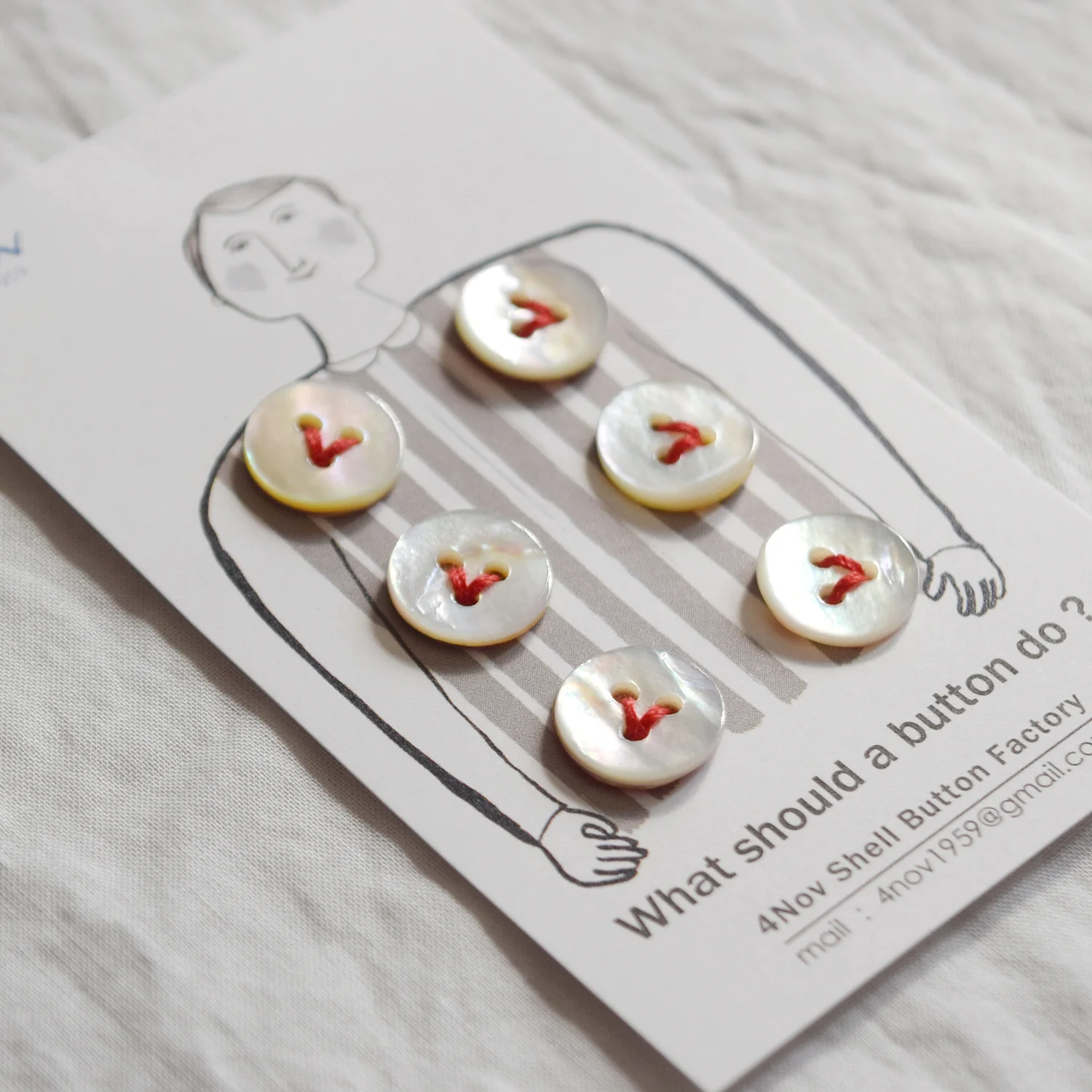 4nov Shell Buttons [Round Pearl Oyester / 11.5mm] LPS-069 - Image 3