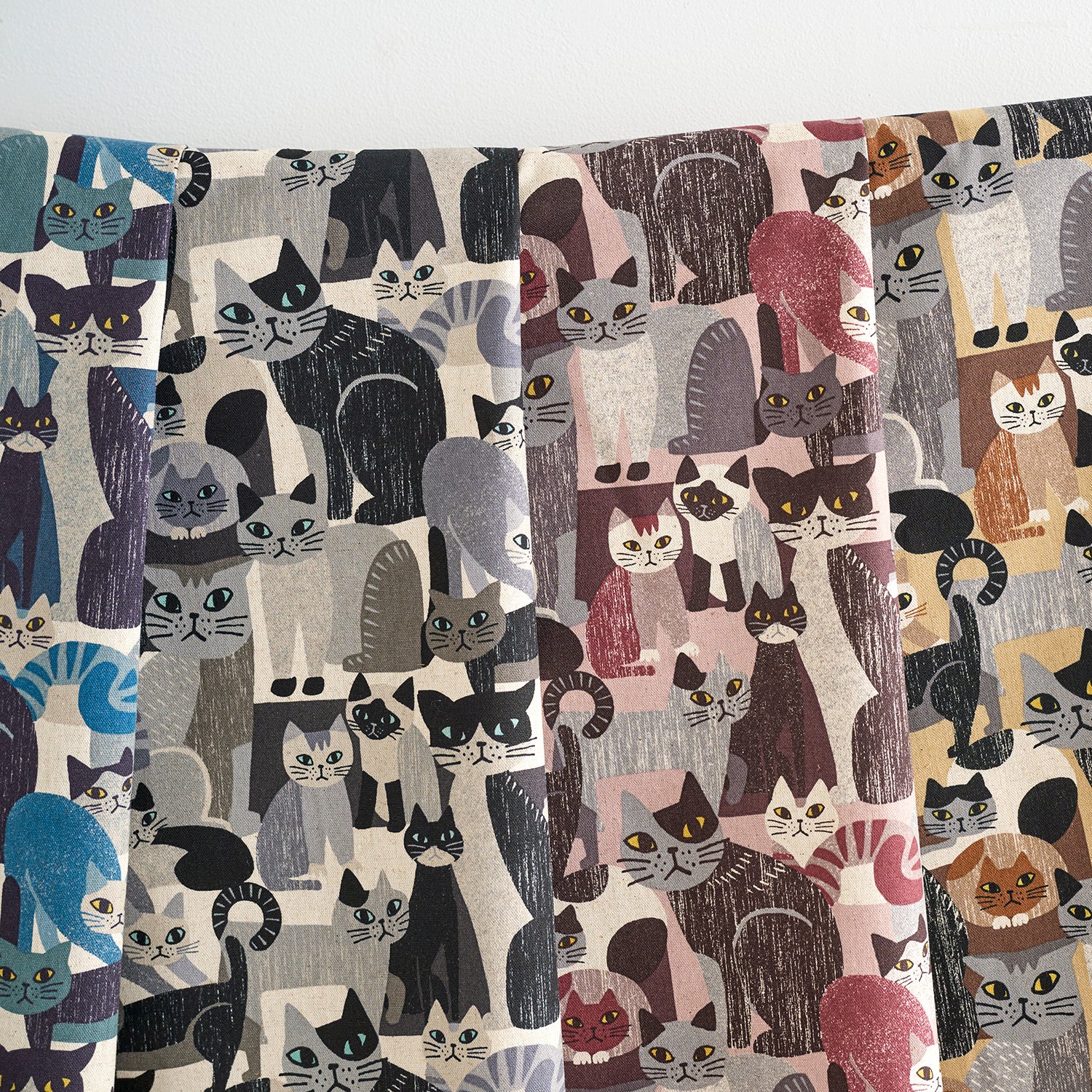 Art Animal Cats Cotton Linen Canvas - Beige YGA-91060-1 - Image 6