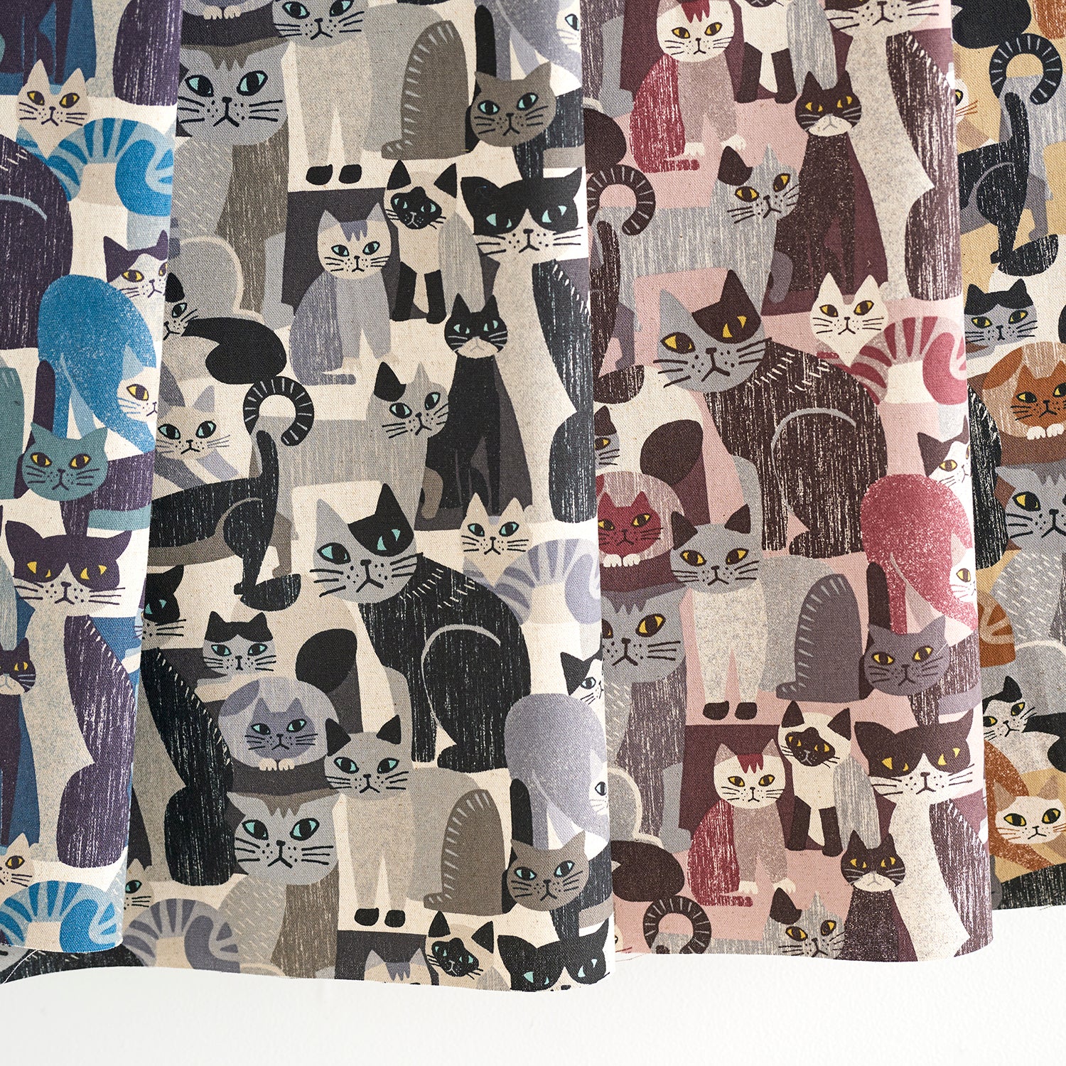 Art Animal Cats Cotton Linen Canvas - Beige YGA-91060-1 - Image 7