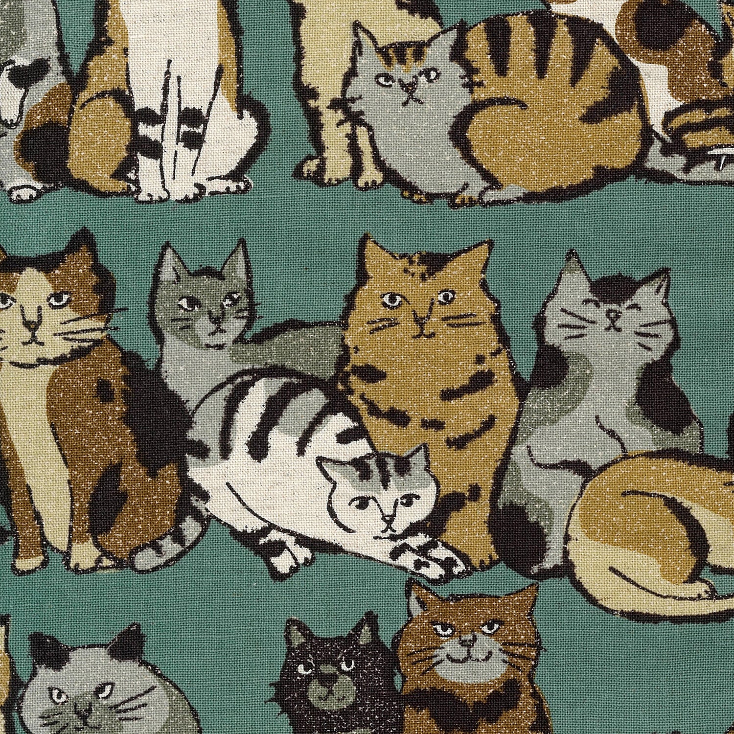 Art Cat Cotton Linen Lightweight Canvas - Emerald Green YGA-86020-1