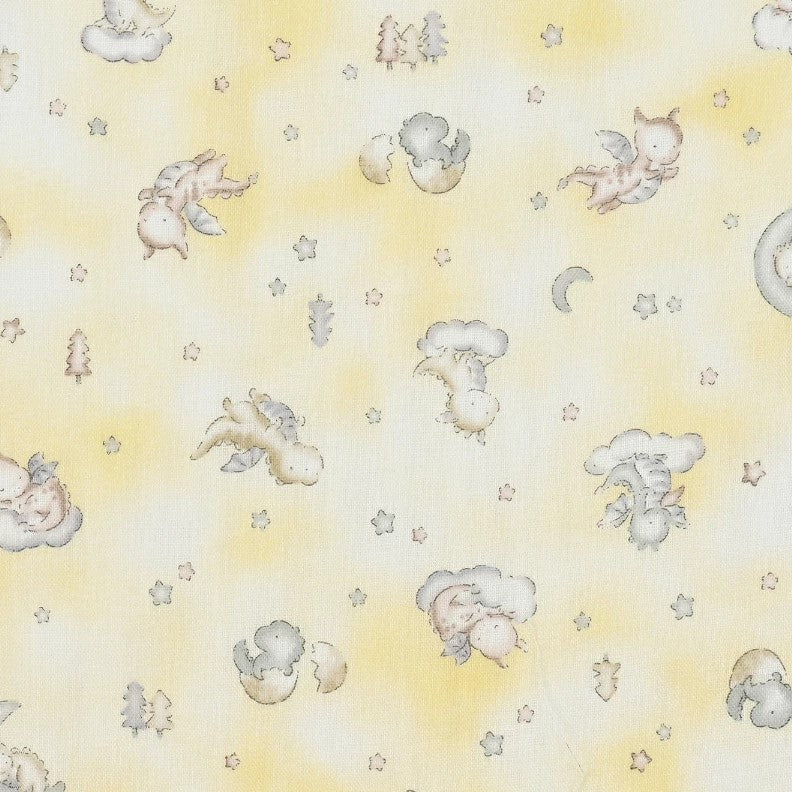 Baby Dinosaur Cotton Double Gauze - Cream YPA-66020-1