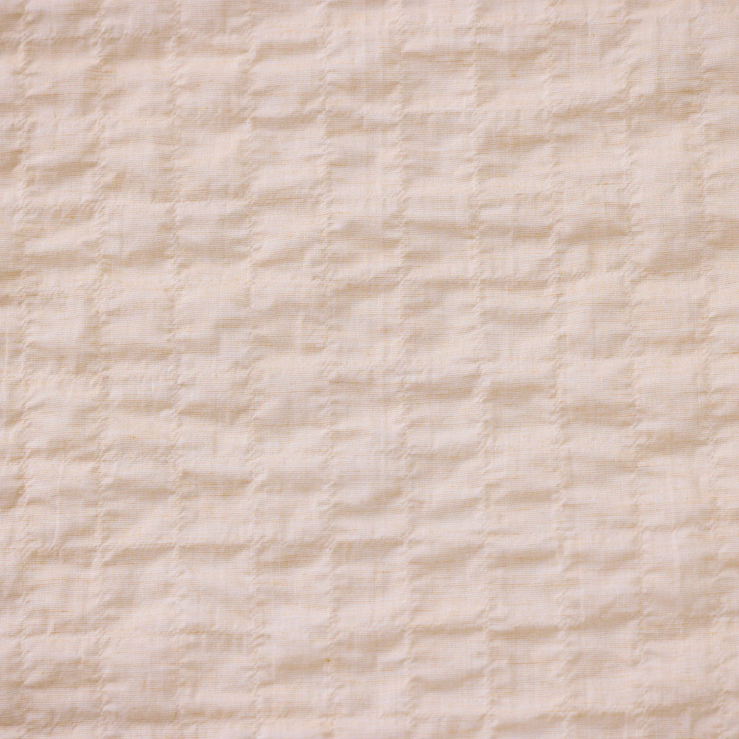 Banshu-ori Textured Cotton Linen Fabric - Yellow Beige