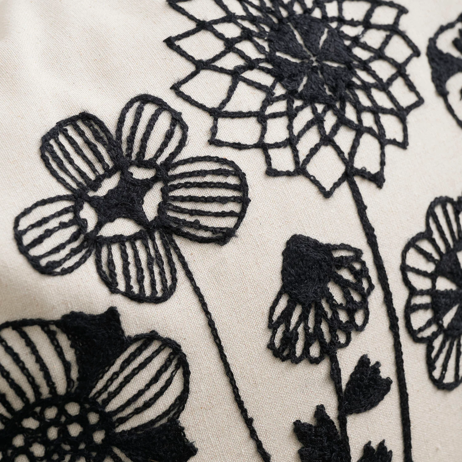 [Kokka Lifestyle] Bookhou Embroidered Cushion Cover - Ecru - Image 5