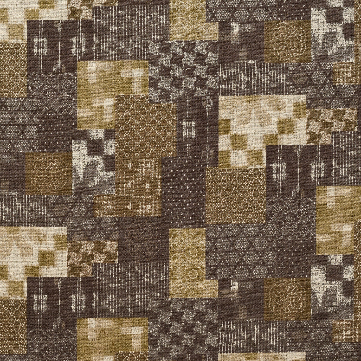 Boro Japan Patchwork Cotton Dobby - Brown YKA-36050-1