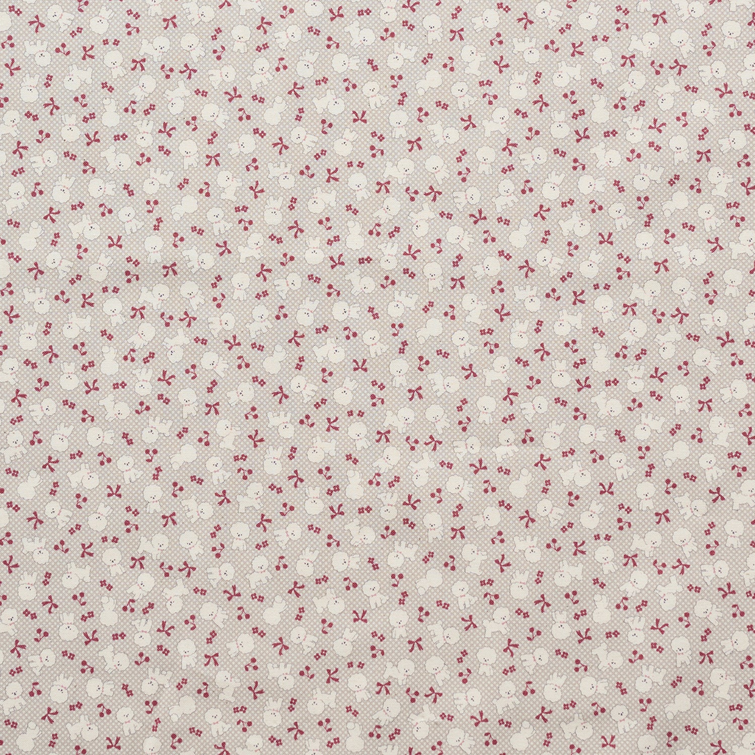 Chibi-pri Bichon Frise Cotton Sheeting - Light Beige YKA-31040-1 - Image 2
