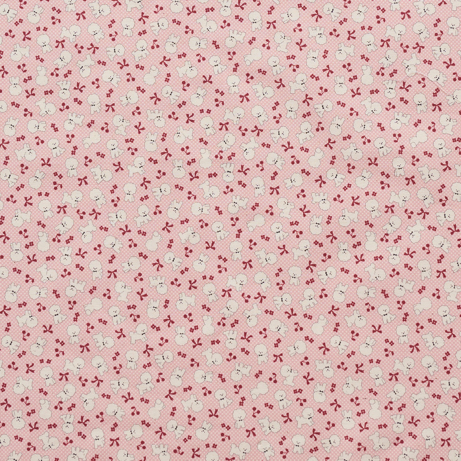 Chibi-pri Bichon Frise Cotton Sheeting - Pink YKA-31040-1 - Image 2
