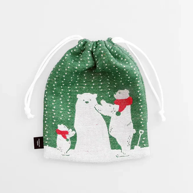Clocomi Baby Bib & Drawstring Pouch Kit - Polar Bear - Image 4