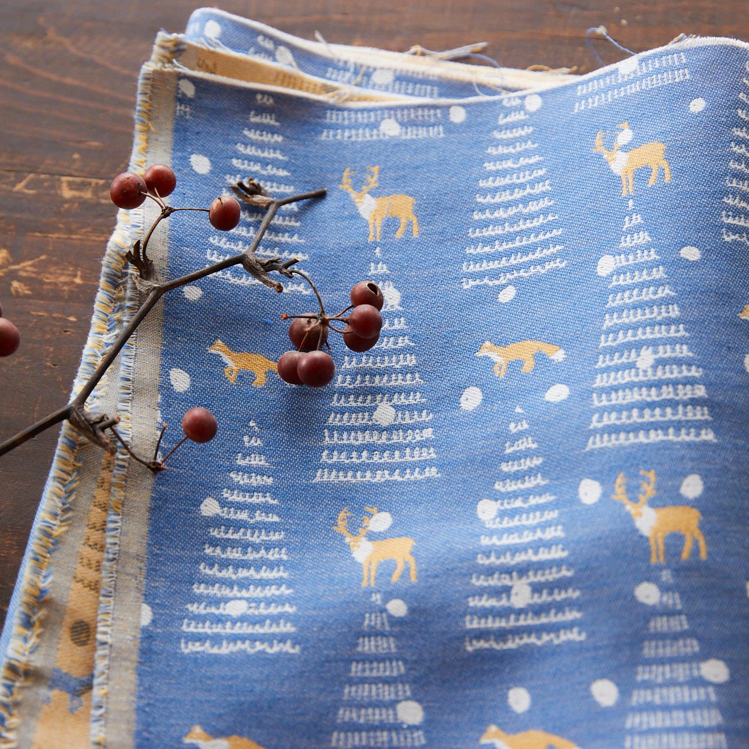 Clocomi Fir Tree & Reindeer Jacquard Fabric TS-2048-1 - Image 6