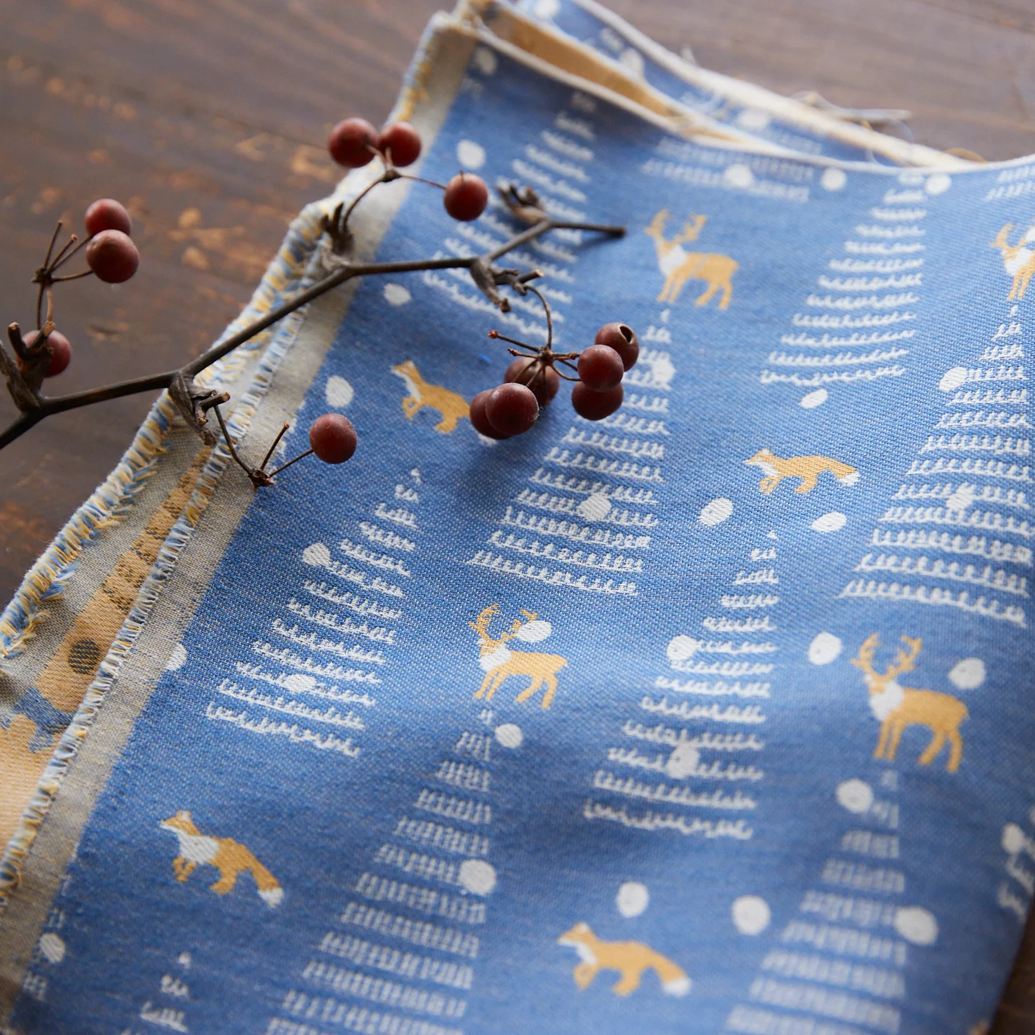 Clocomi Fir Tree & Reindeer Jacquard Fabric TS-2048-1 - Image 7