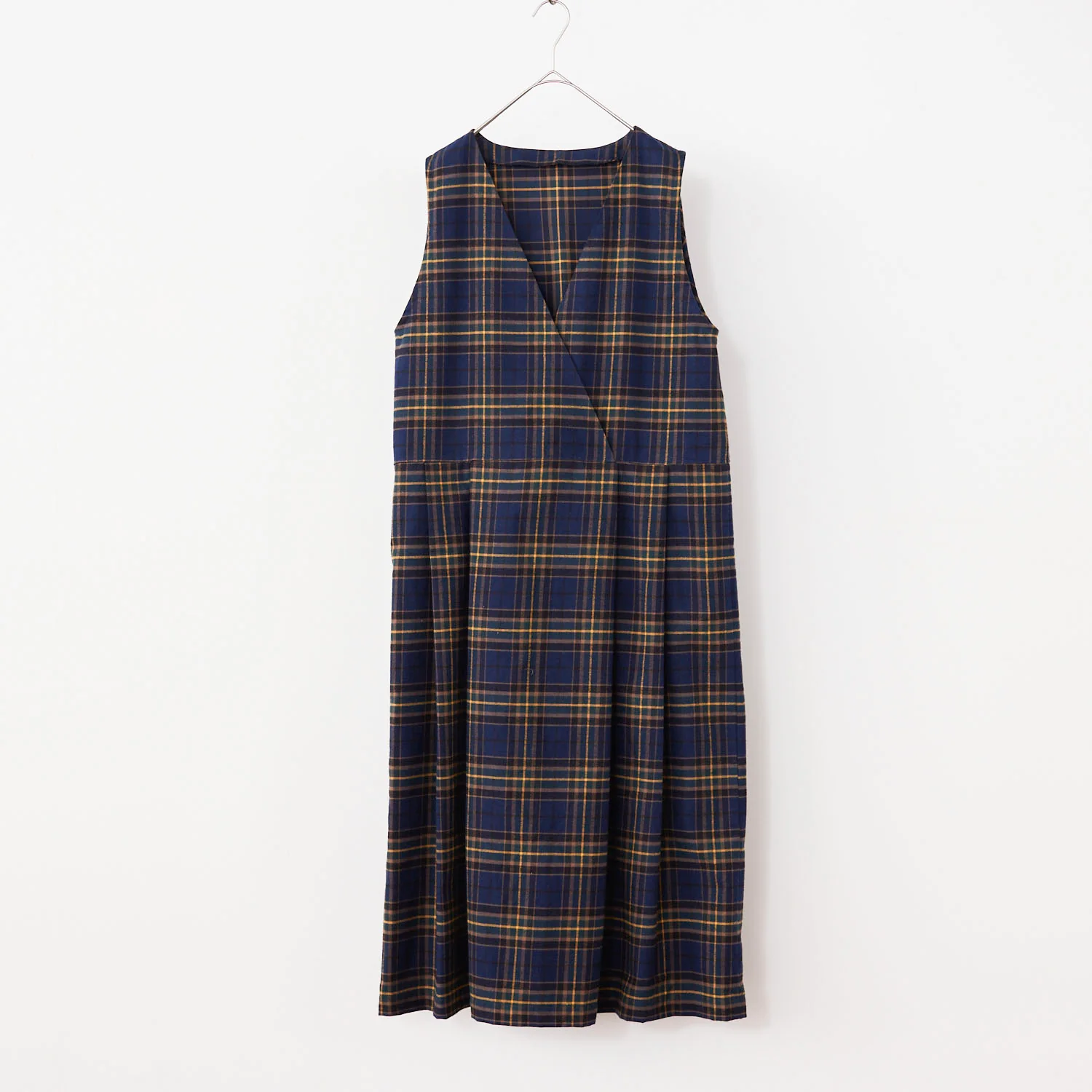 Cotton Yarn-dyed Check Flannel Fabric - Navy x Yellow TS-2050-1 - Image 5
