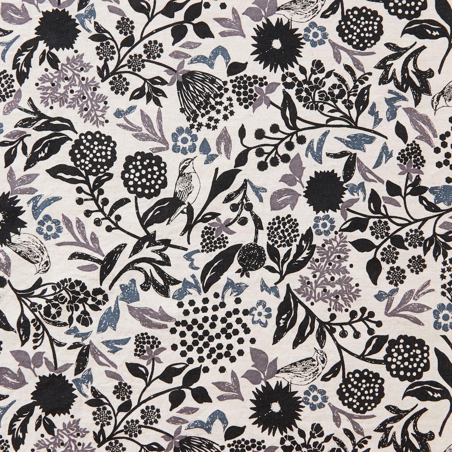 echino Murmur Cotton Linen Sheeting - White x Black EKX-98130-31