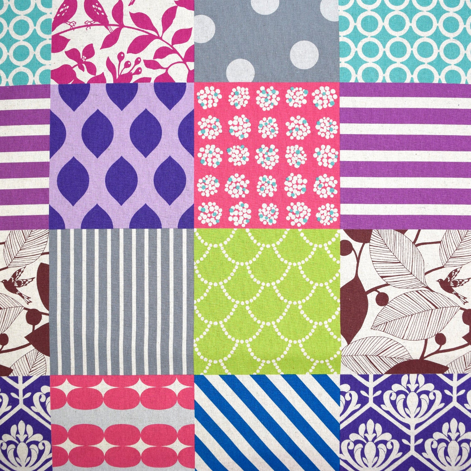 echino Piece Cotton Linen Canvas - Purple EKX-98160-62