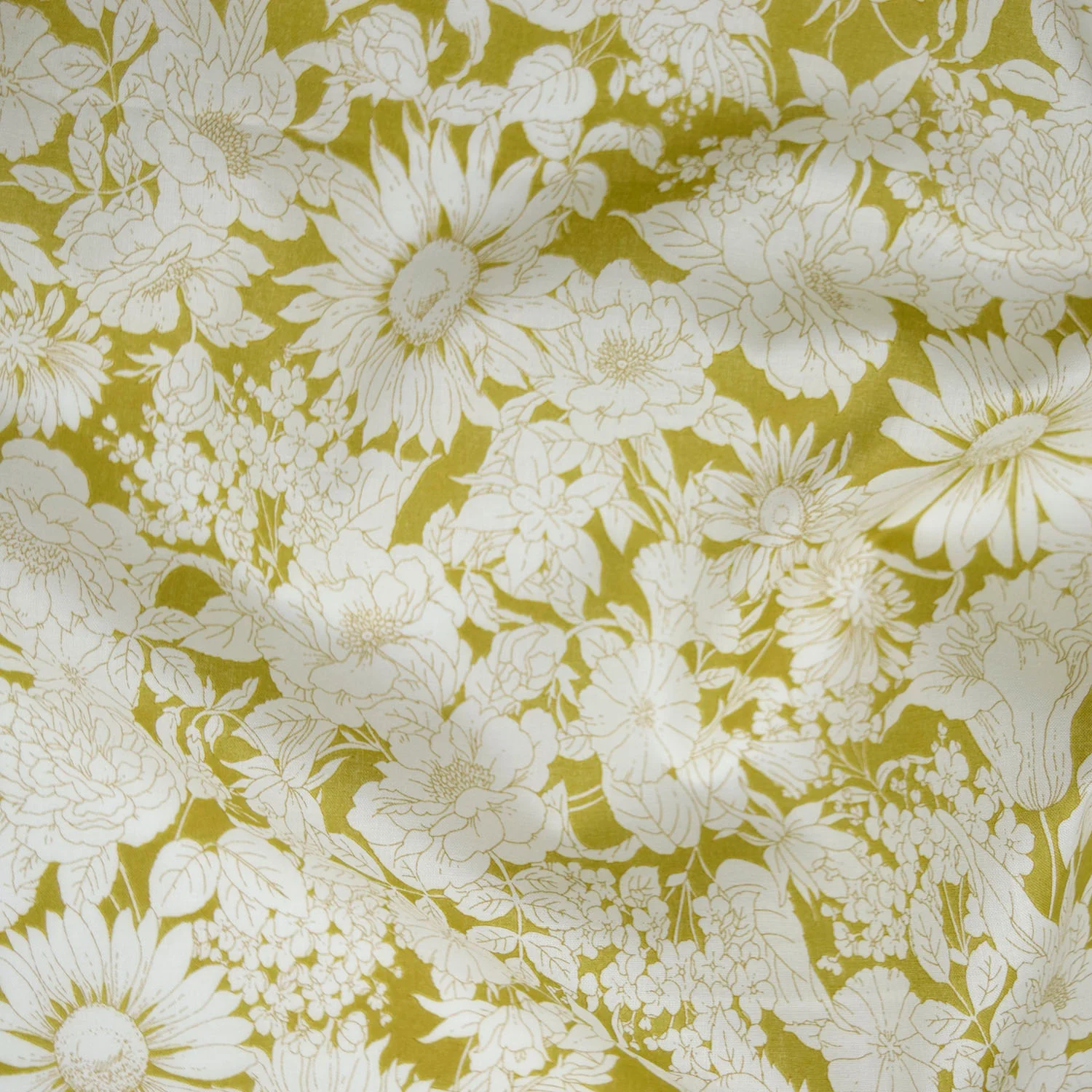 Flownny Line Drawing Flowers Lawn - Yellow NFA-1030-34