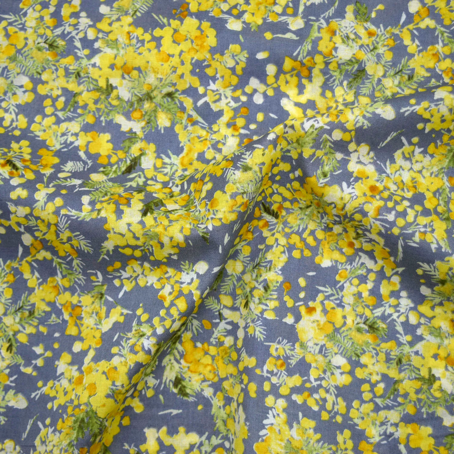 Flownny Mimosa Cotton Lawn - Grey NFA-1030-32