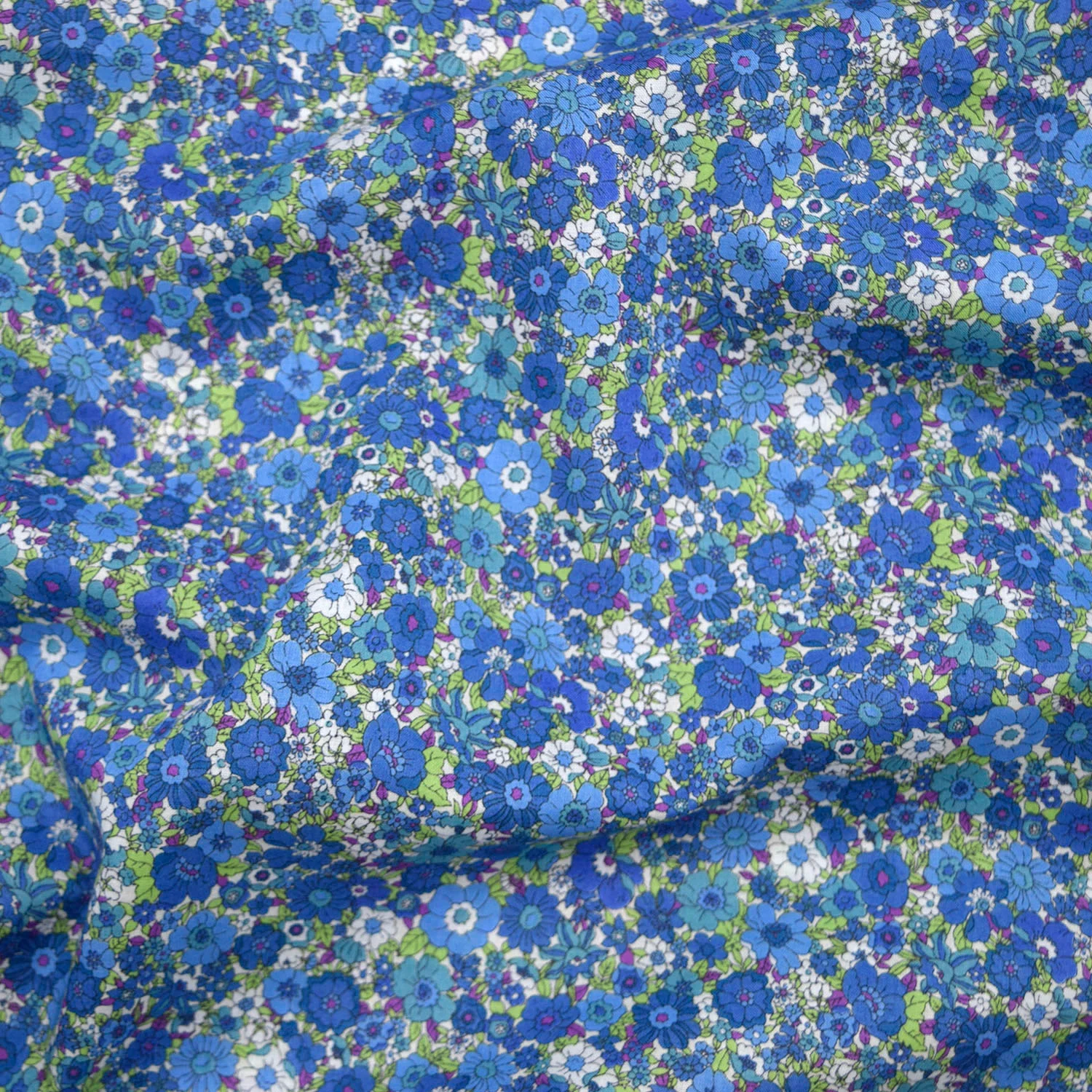 Flownny Mini Flowers Cotton Lawn - Blue NFA-1030-31