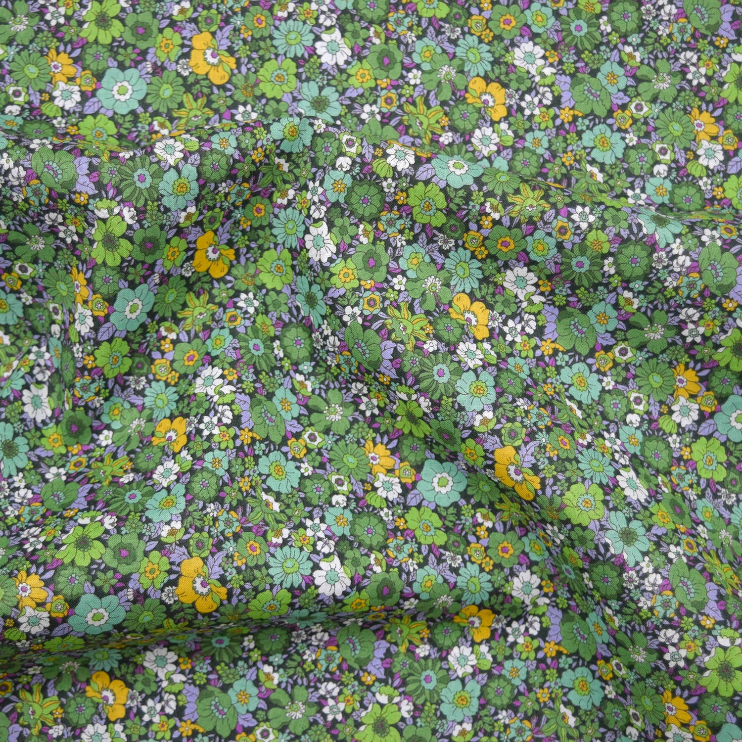 Flownny Mini Flowers Cotton Lawn - Green NFA-1030-31