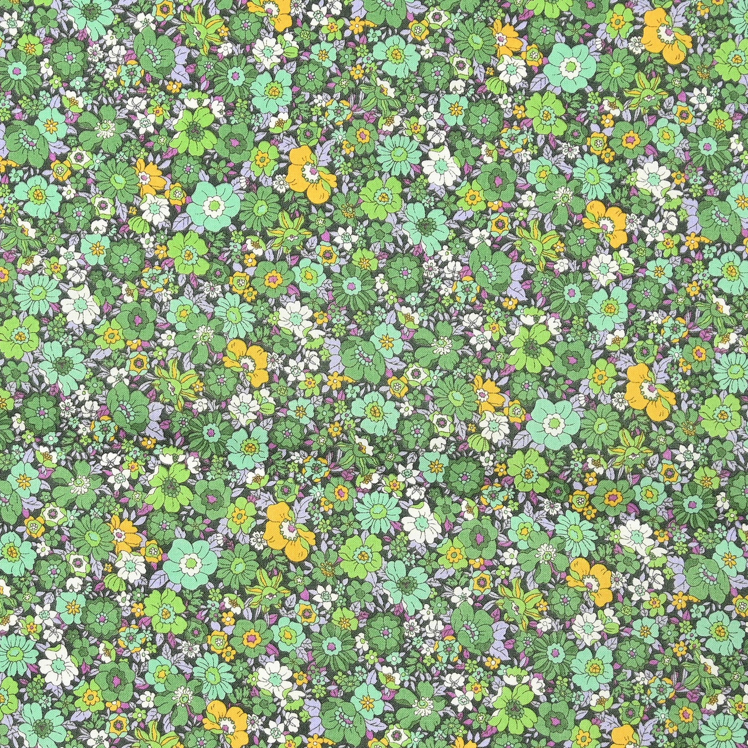 Flownny Mini Flowers Cotton Lawn - Green NFA-1030-31 - Image 2
