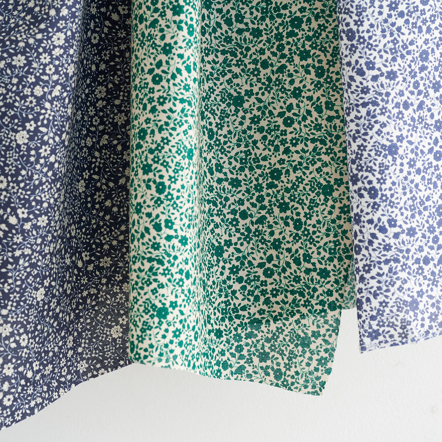 Flownny Petit Flowers Cotton Lawn - Green NFA-1040-43 - Image 4
