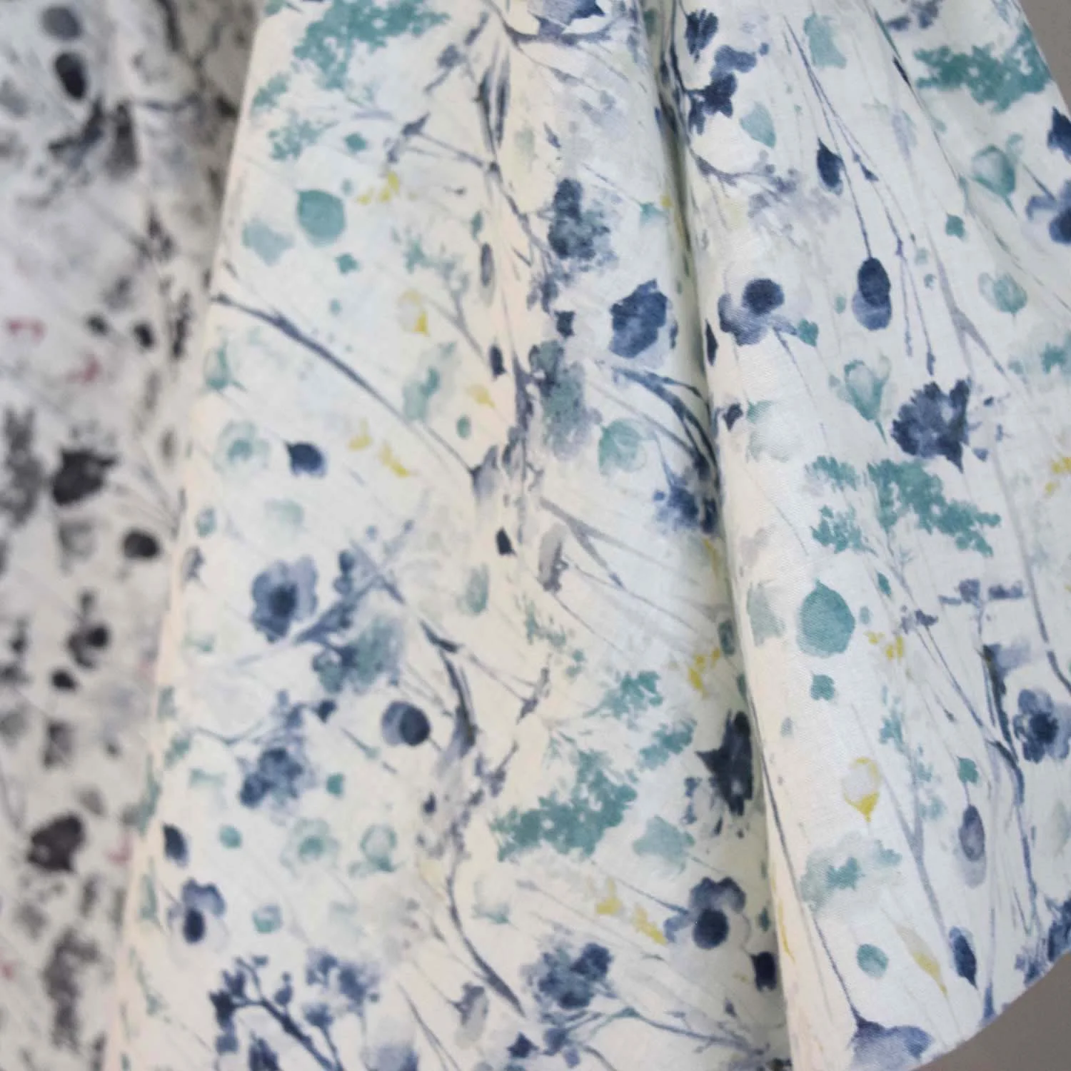 Flownny Watercolor Style Floral Cotton Lawn - Emerald Green NFA-1030-33 - Image 6
