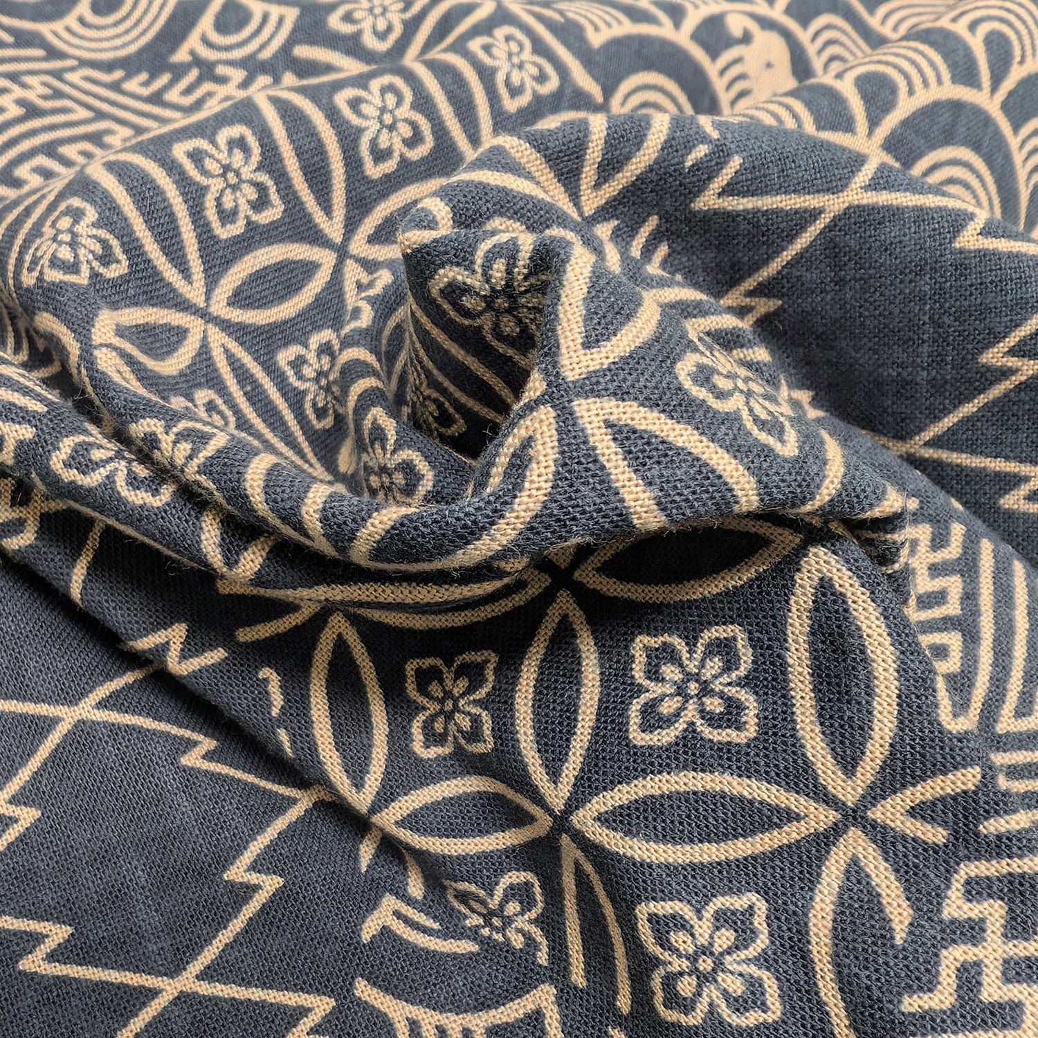Hand-dyed Japanese Pattern Cotton Slub Fabric KP-7090-9 - Image 4