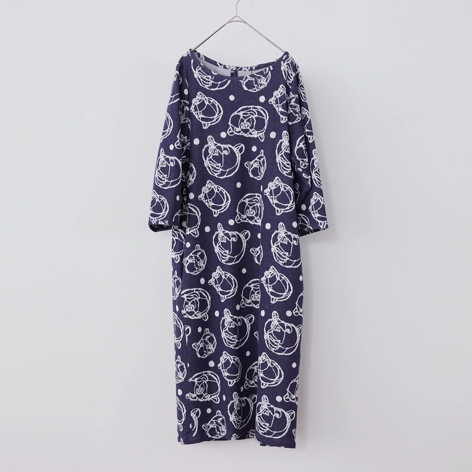 +HAyU Bear Cotton Knit Jacquard - Grey EGX-7715-1 - Image 9