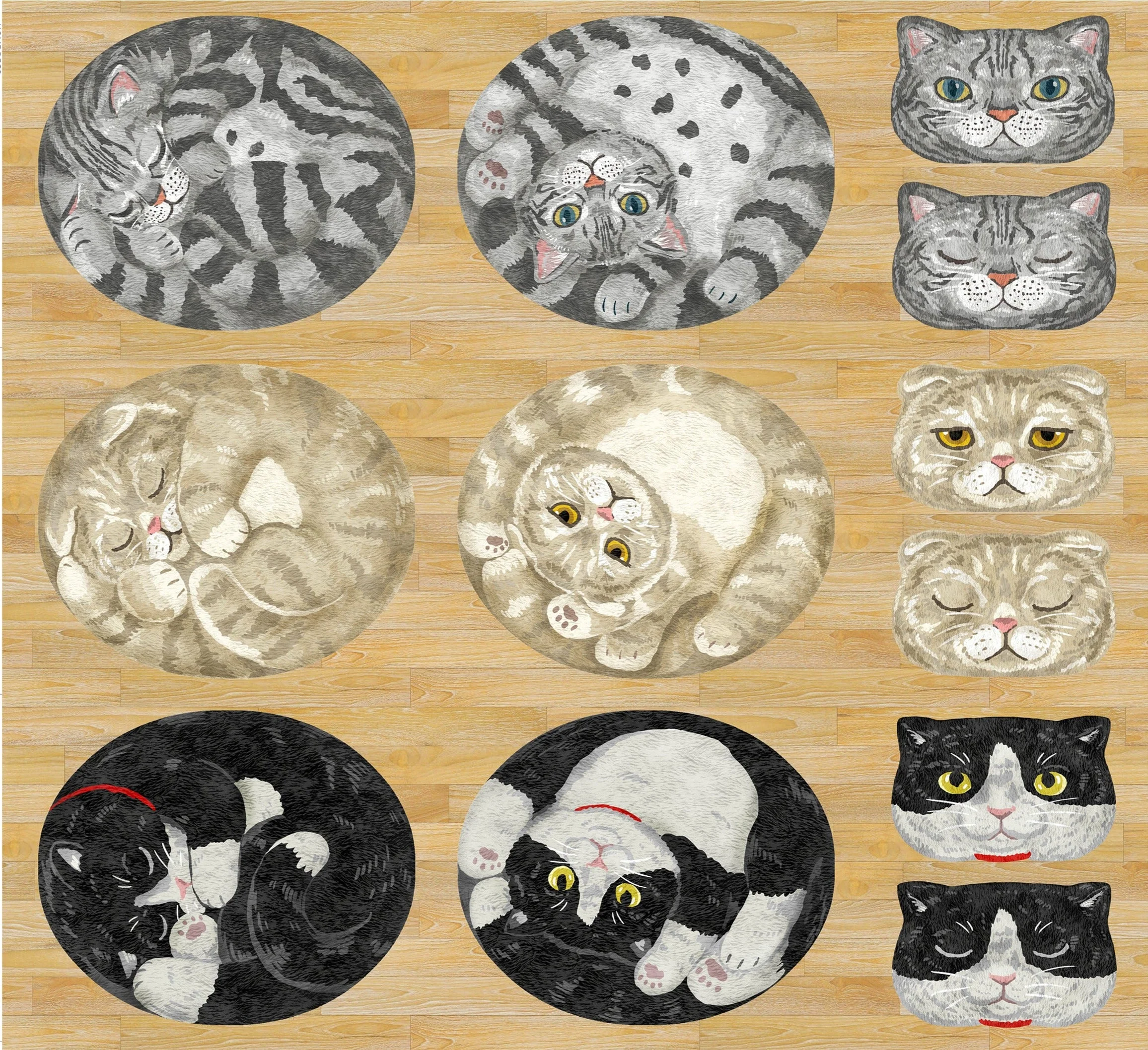 Home Deco Round Cat Friends Sheeting YGA-76050-1 - Image 10
