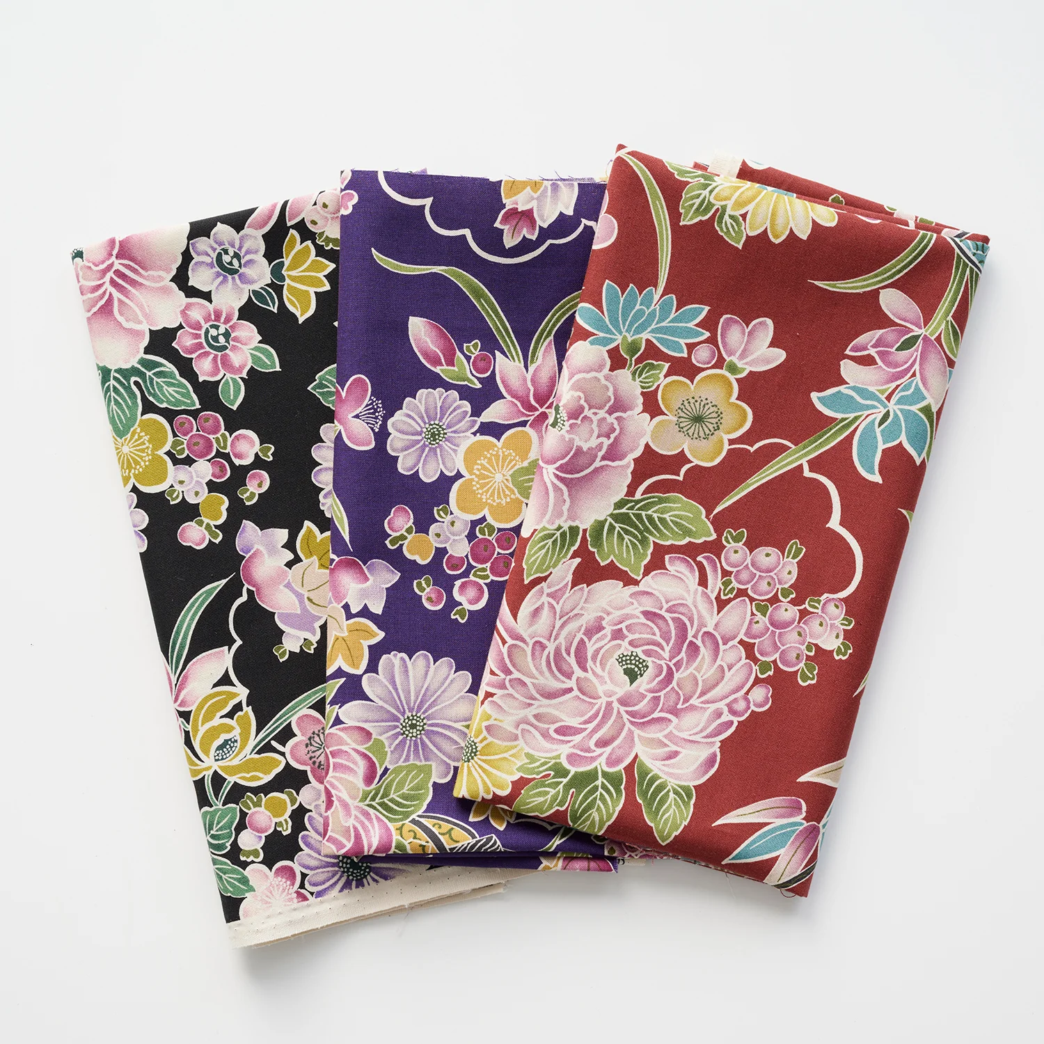 Japanese Floral Prints Cotton Sheeting - Dark Red YKA-19100-1 - Image 5