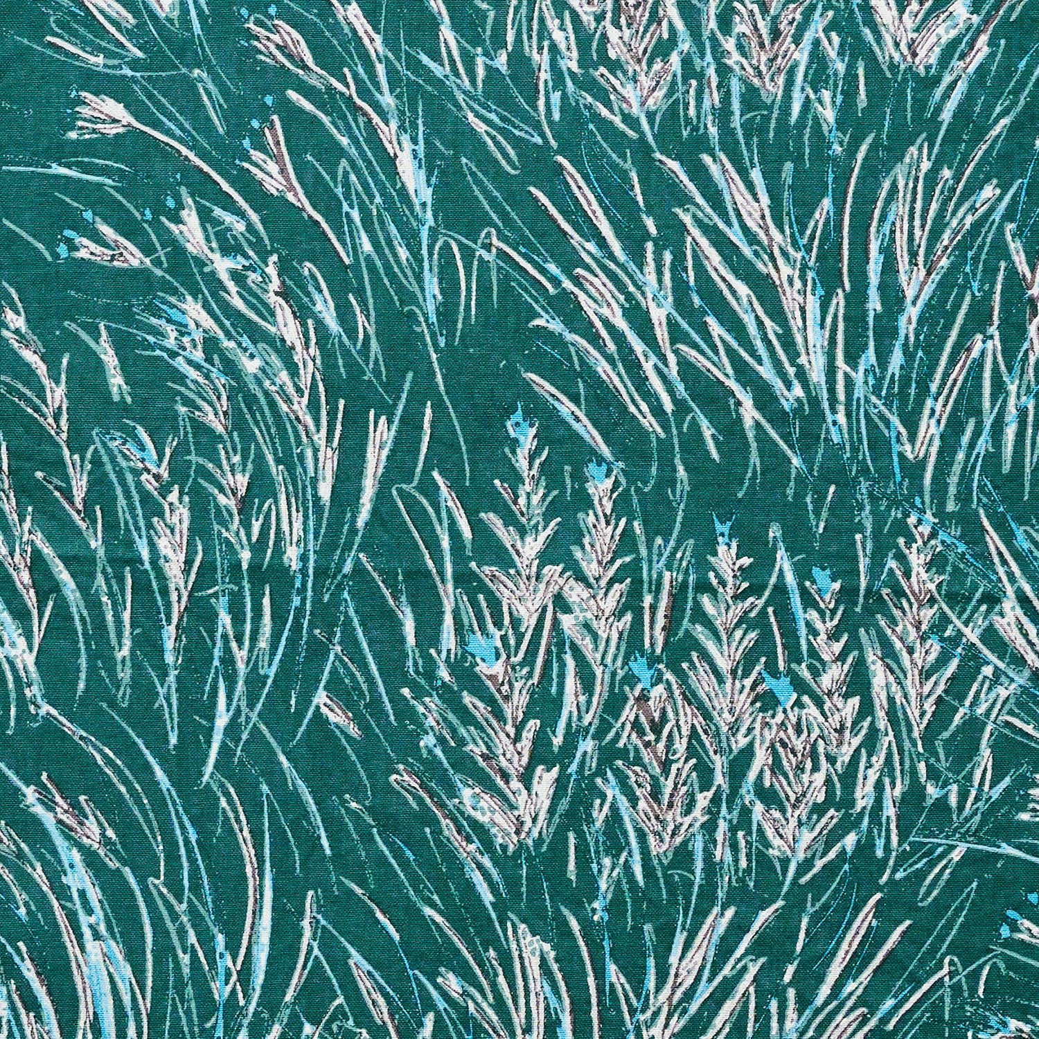 KESHIKI Harappa Cotton Linen Sheeting - Green EKX-4820-1