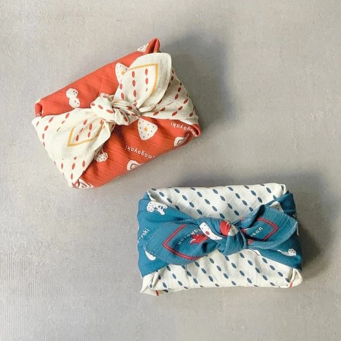 [Kokka Lifestyle] Cotton Furoshiki - Lunch Box Grey - Image 2