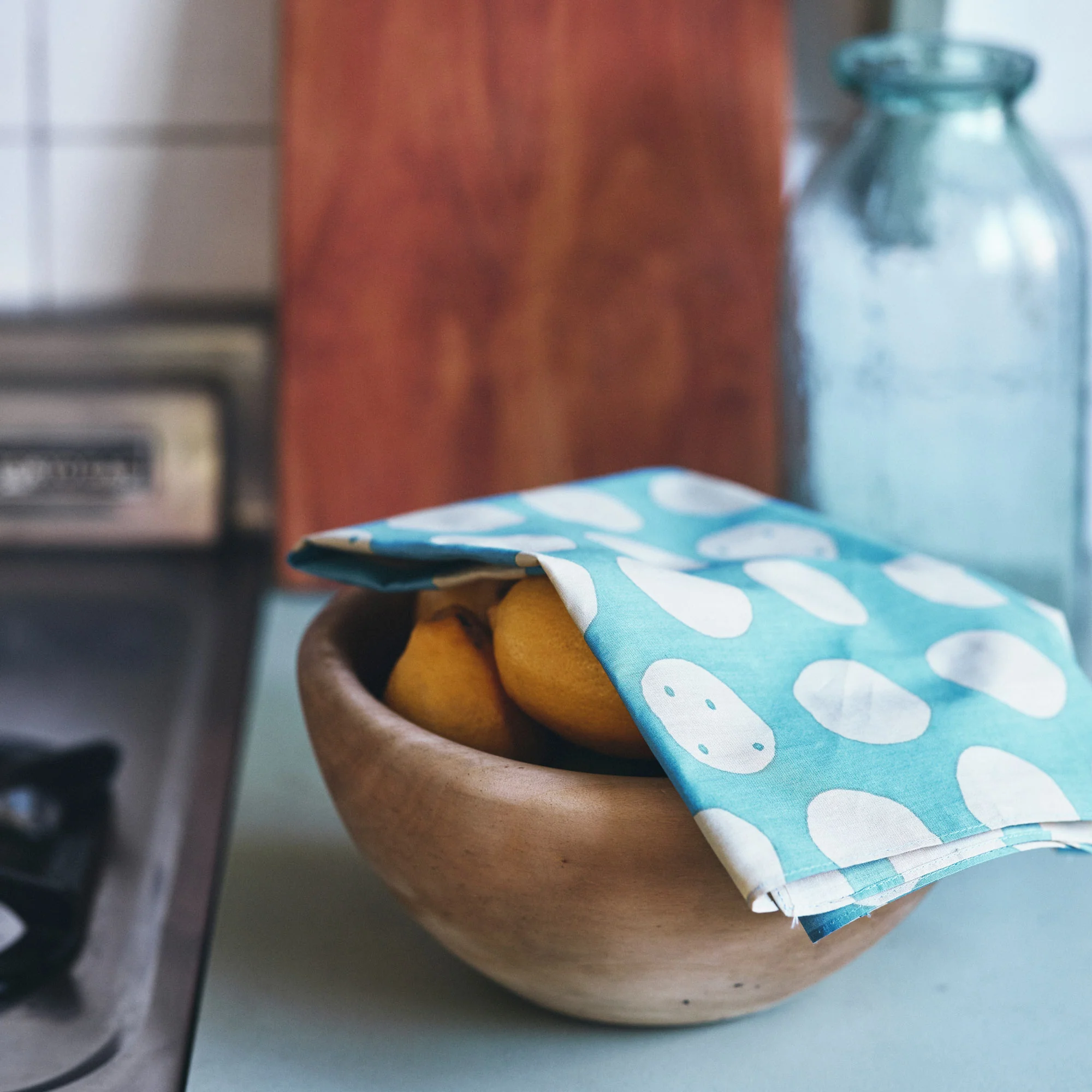 [Kokka Lifestyle] Cotton Mini Furoshiki - Chestnut - Image 4