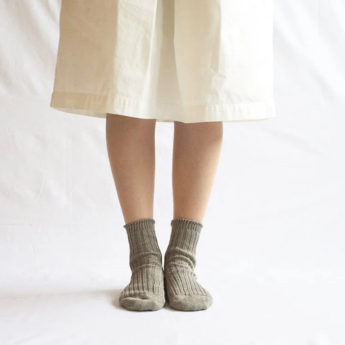 [Kokka Lifestyle] Linen Ribbed Short Socks - Image 2