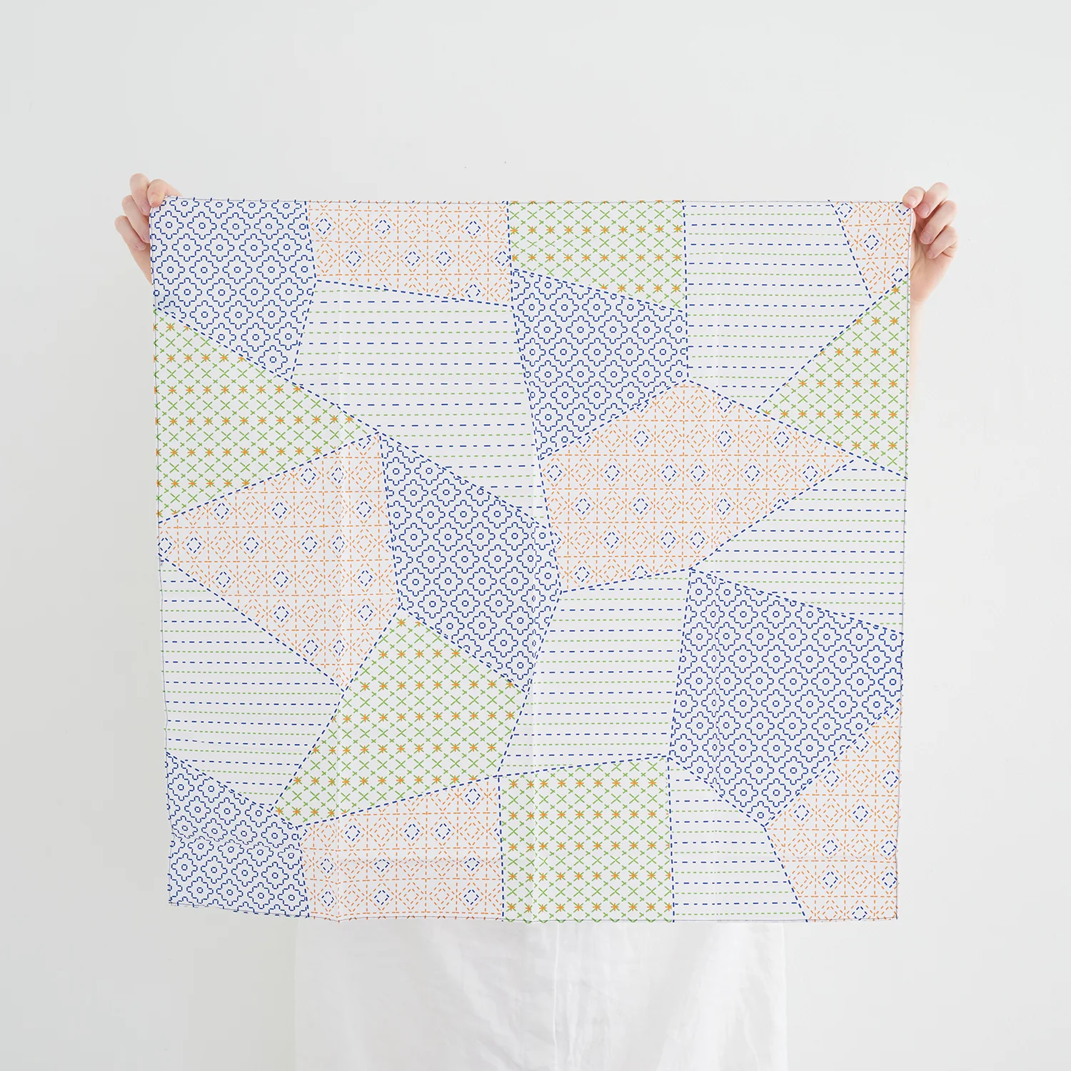 [Kokka Lifestyle] Sashiko Look Furoshiki - Patchwork