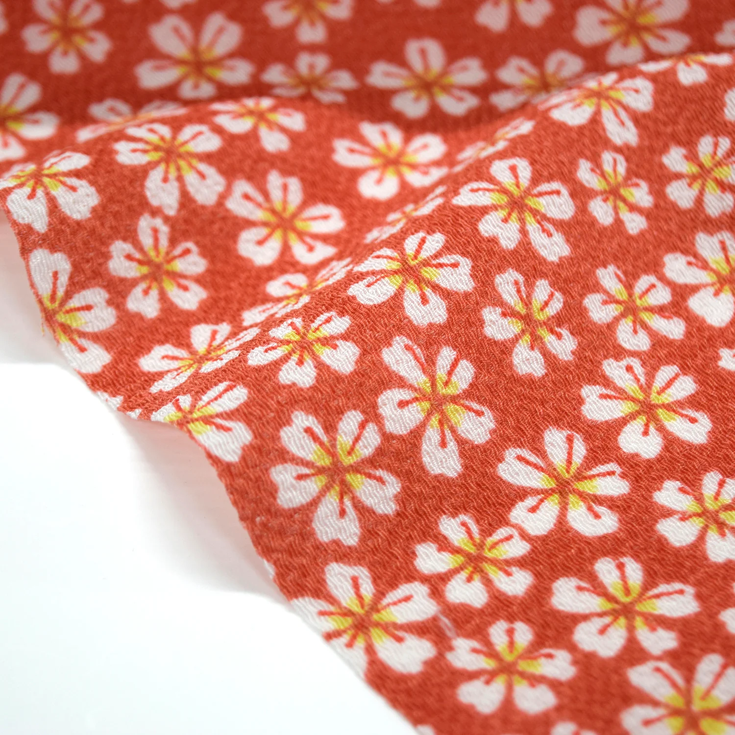 Kyo-Yuzen Rayon Chirimen Fabric - Cherry Blossoms [28" Width] LS-011-1 - Image 2