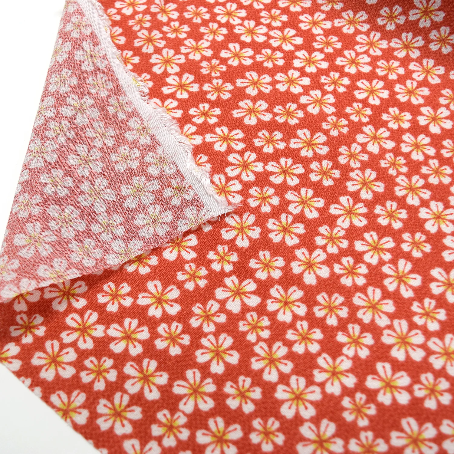 Kyo-Yuzen Rayon Chirimen Fabric - Cherry Blossoms [28" Width] LS-011-1 - Image 4