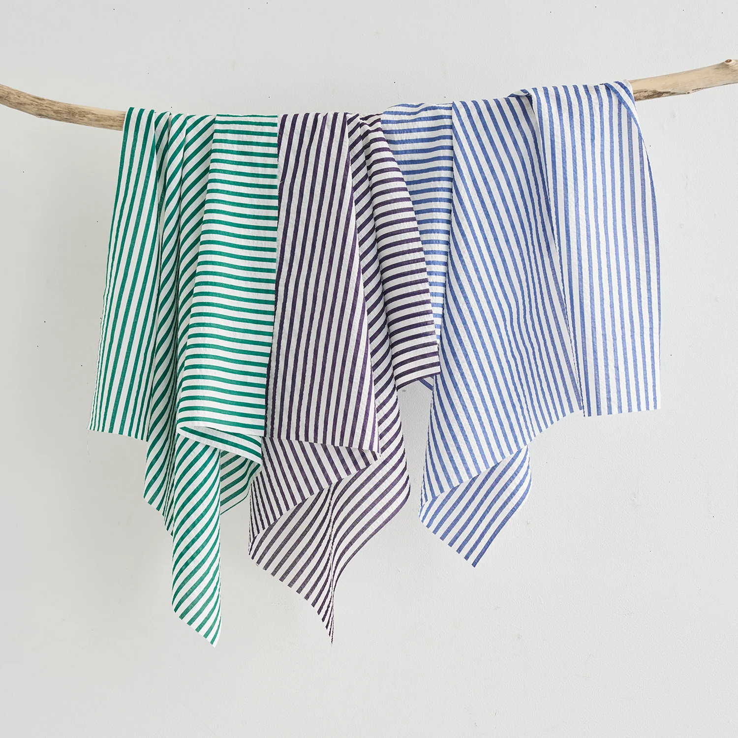 Marine Stripe Textured Cotton Lawn - Green NCA-91180-181 - Image 3