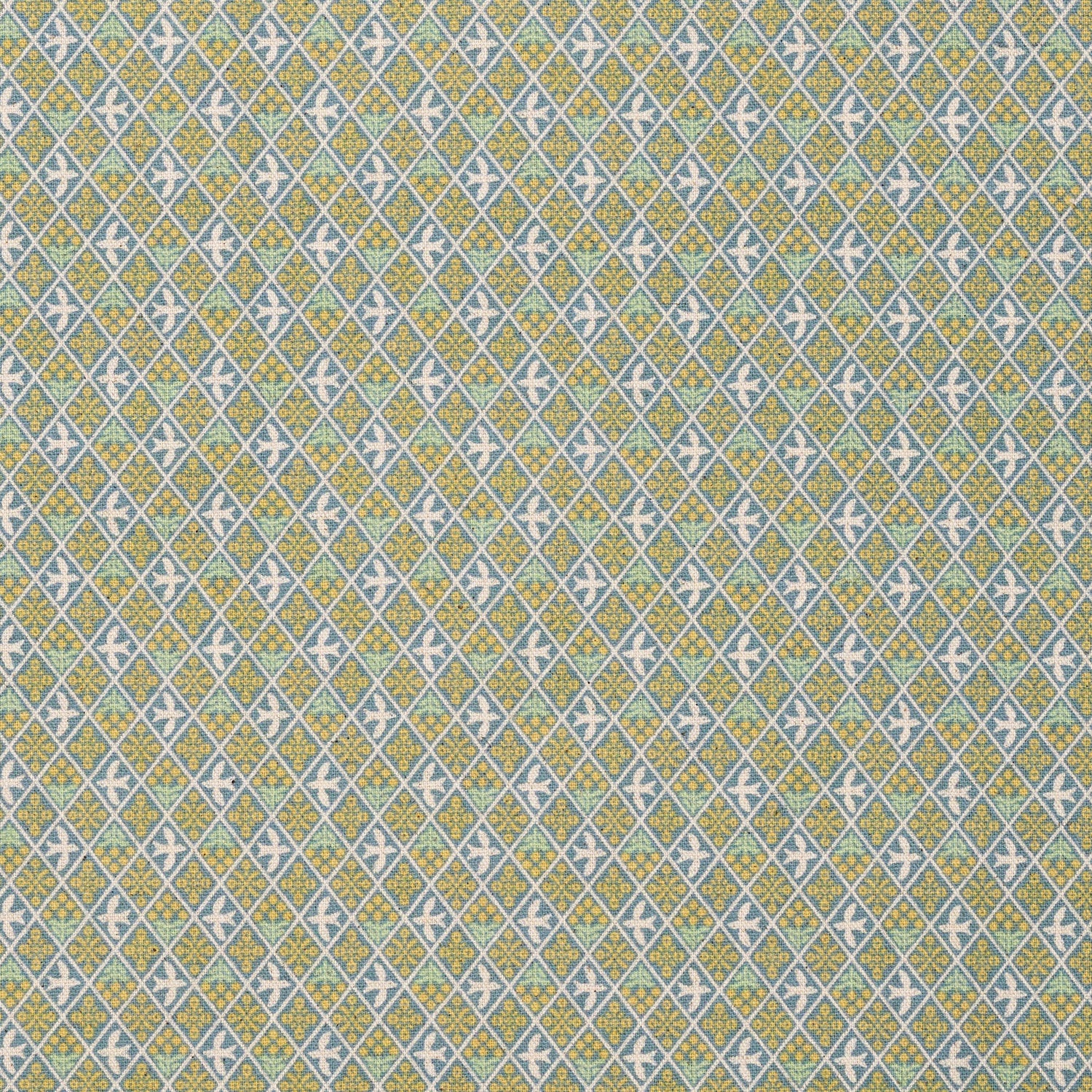 Mimosa Birds Cotton Linen Canvas - Sax Blue YKA-41070-1