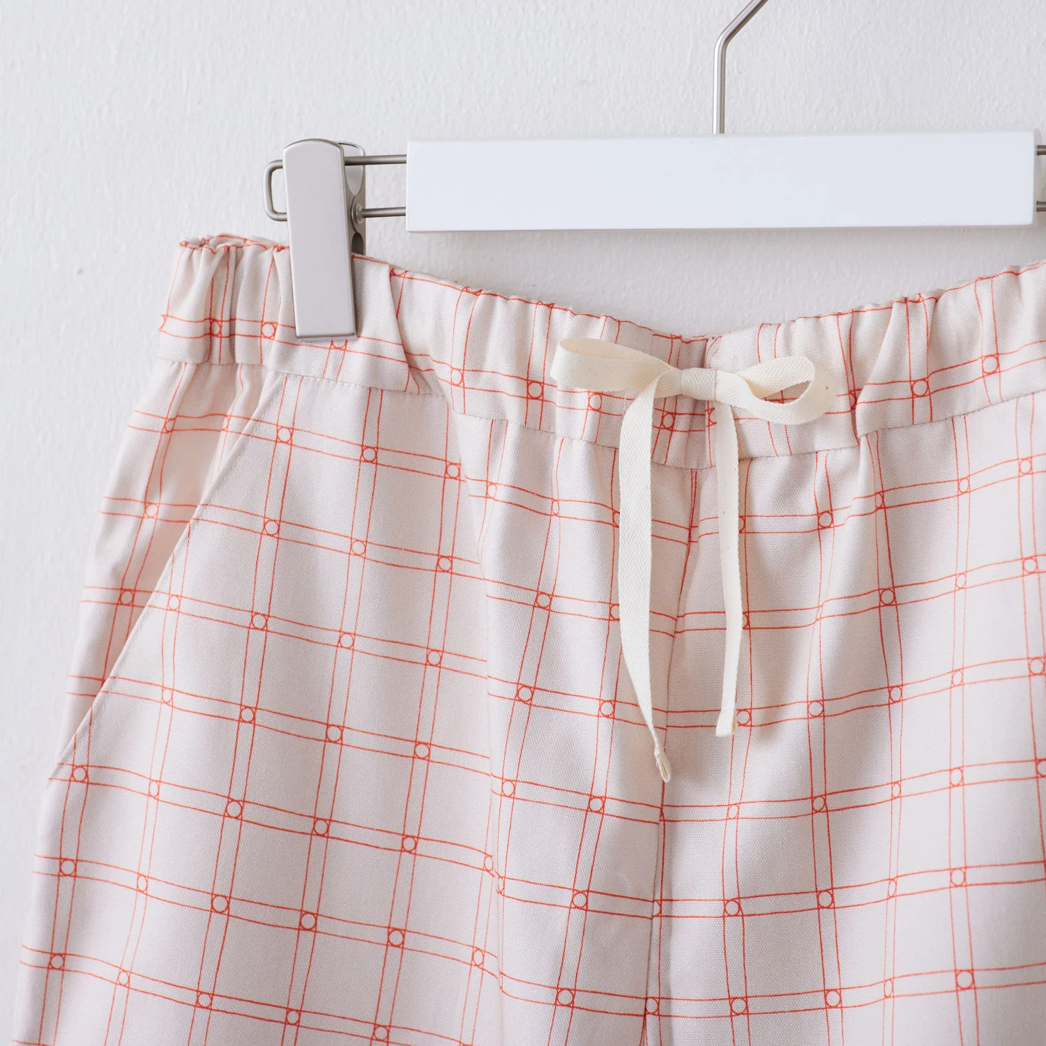 MUDDY WORKS Check Organic Cotton Oxford - Light Beige EKX-141-1 - Image 4