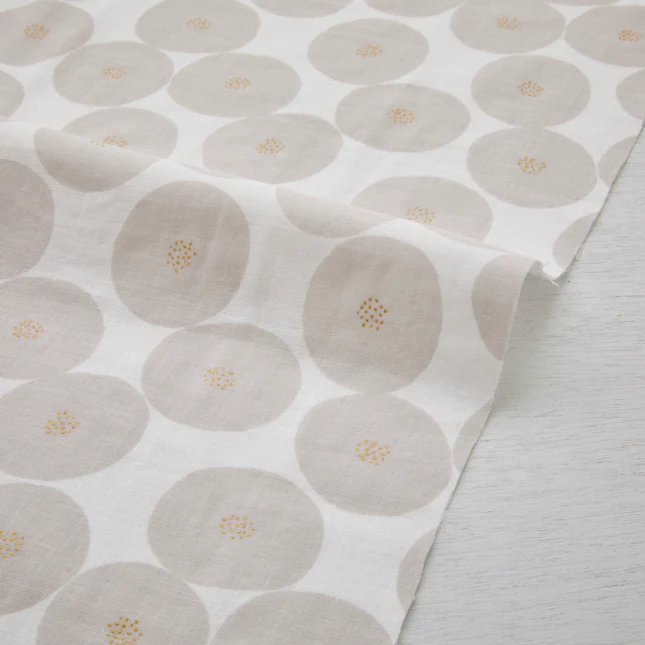 MUDDY WORKS Mini Anpan Cotton Double Gauze - Light Beige x Gold Glitter - Image 2