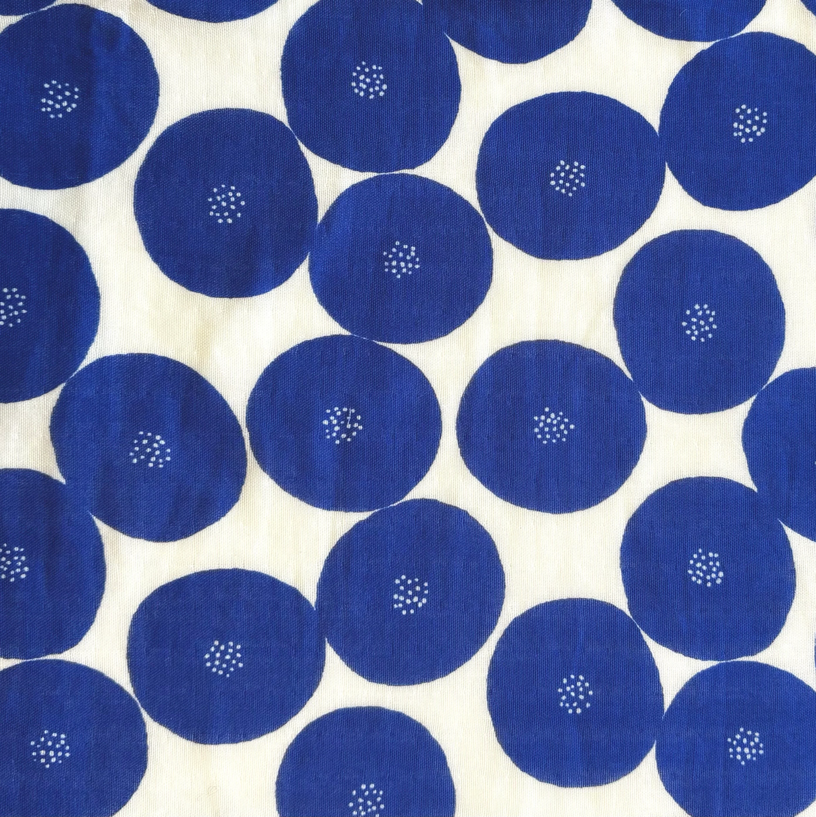 MUDDY WORKS Mini Anpan Cotton Double Gauze - White x Blue