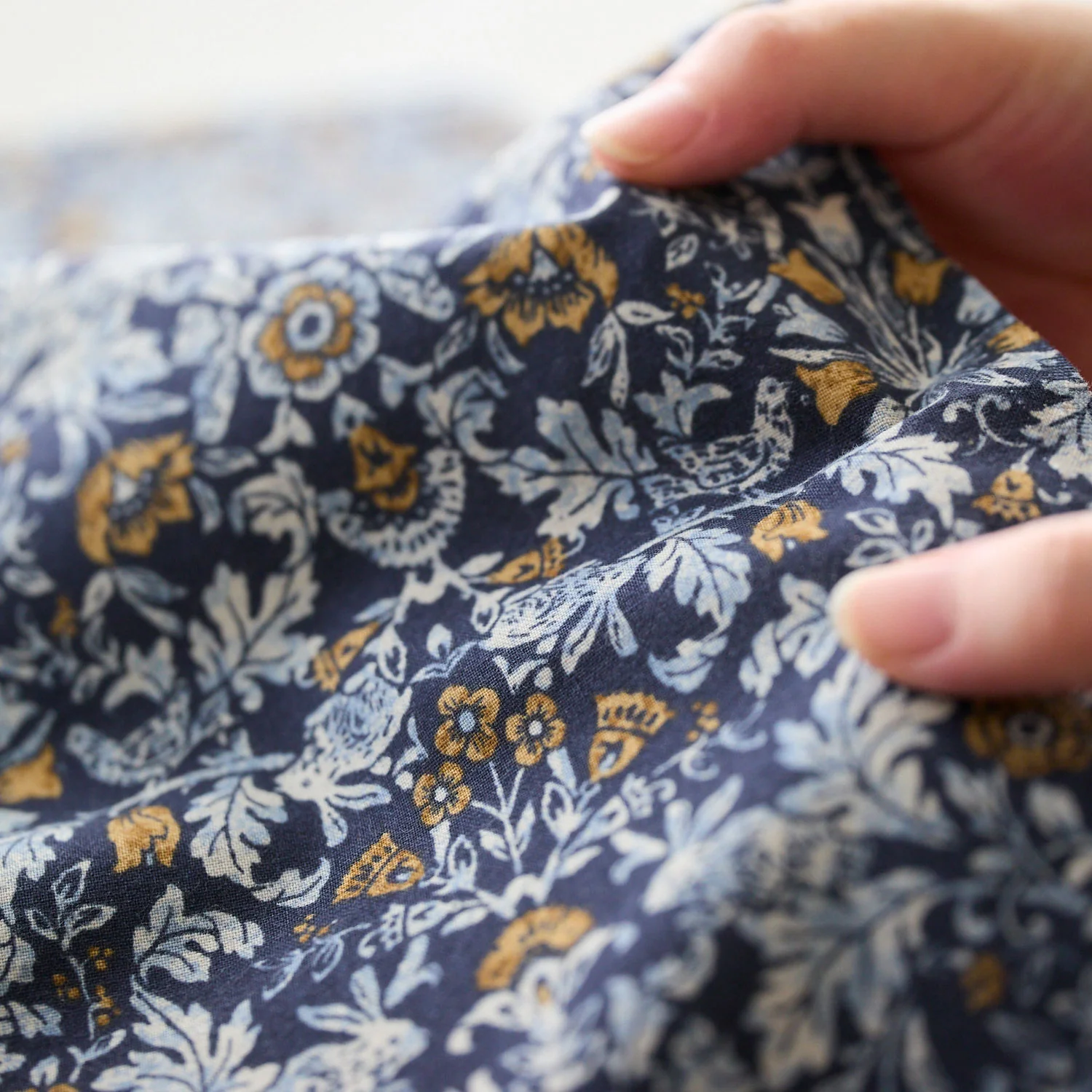 Natural Garden Brushed Cotton Sheeting - Blue YGA-86090-1 - Image 4