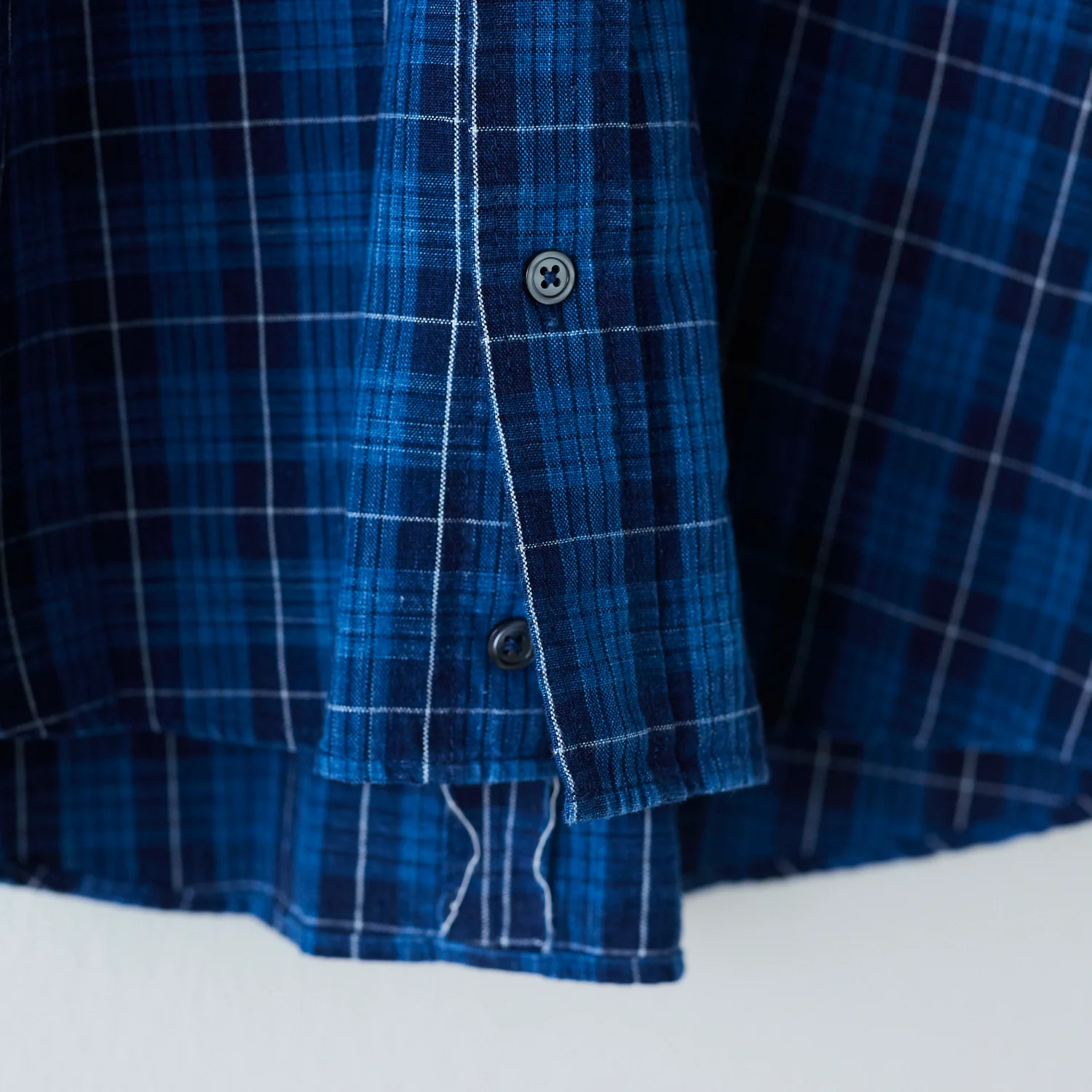Natural Indigo Yarn-dyed Cotton - Wide Check [15" Width] - Image 9