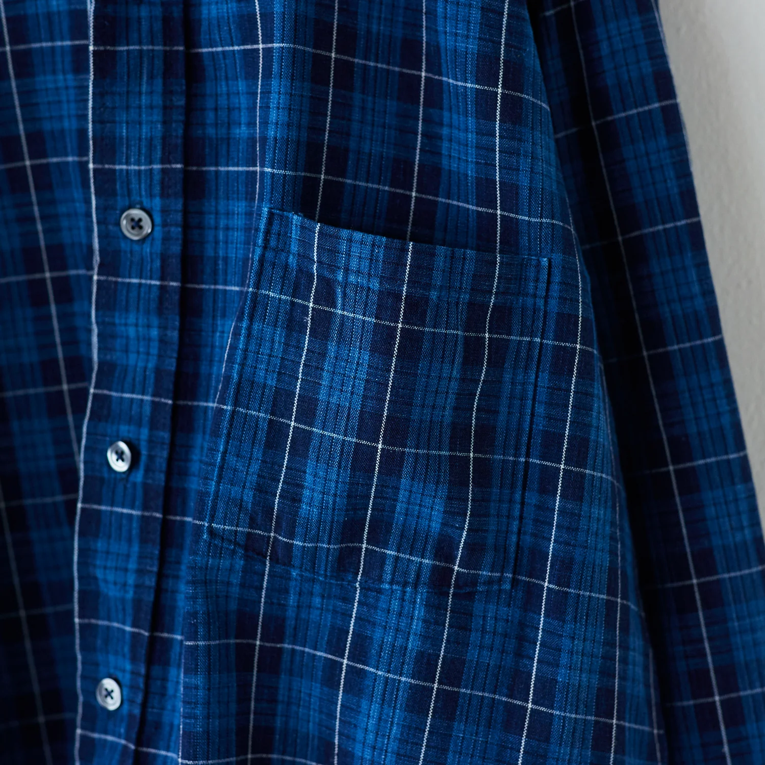 Natural Indigo Yarn-dyed Cotton - Wide Check [15" Width] - Image 11