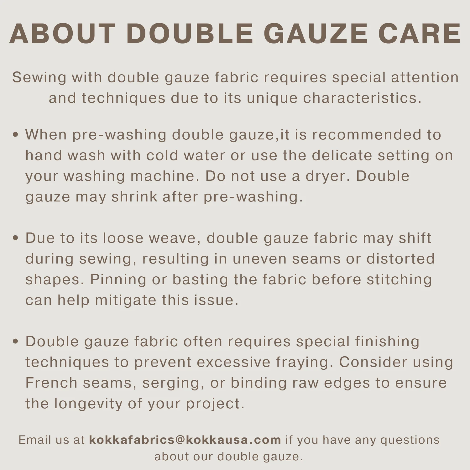 Nuno to Mono 100% Cotton Triple-Washed Double Gauze - Ecru YKA-500-1 - Image 11