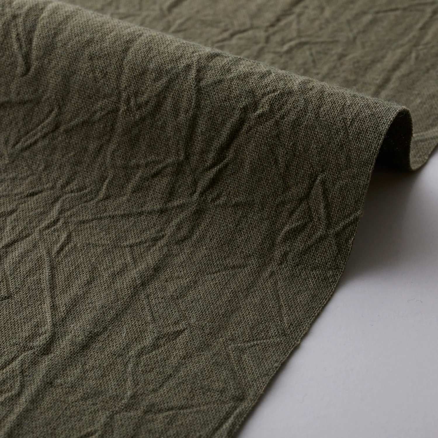 Nuno to Mono Cotton Linen Washed Canvas - Khaki YKA-510-1