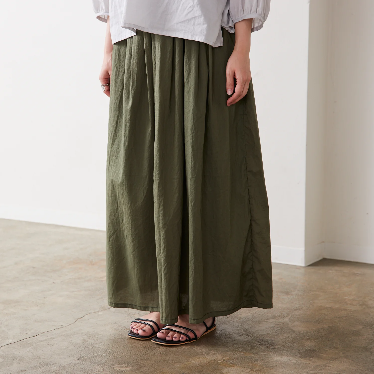 Nuno to Mono Cotton Washed Lawn - Khaki YKA-590-1 - Image 2
