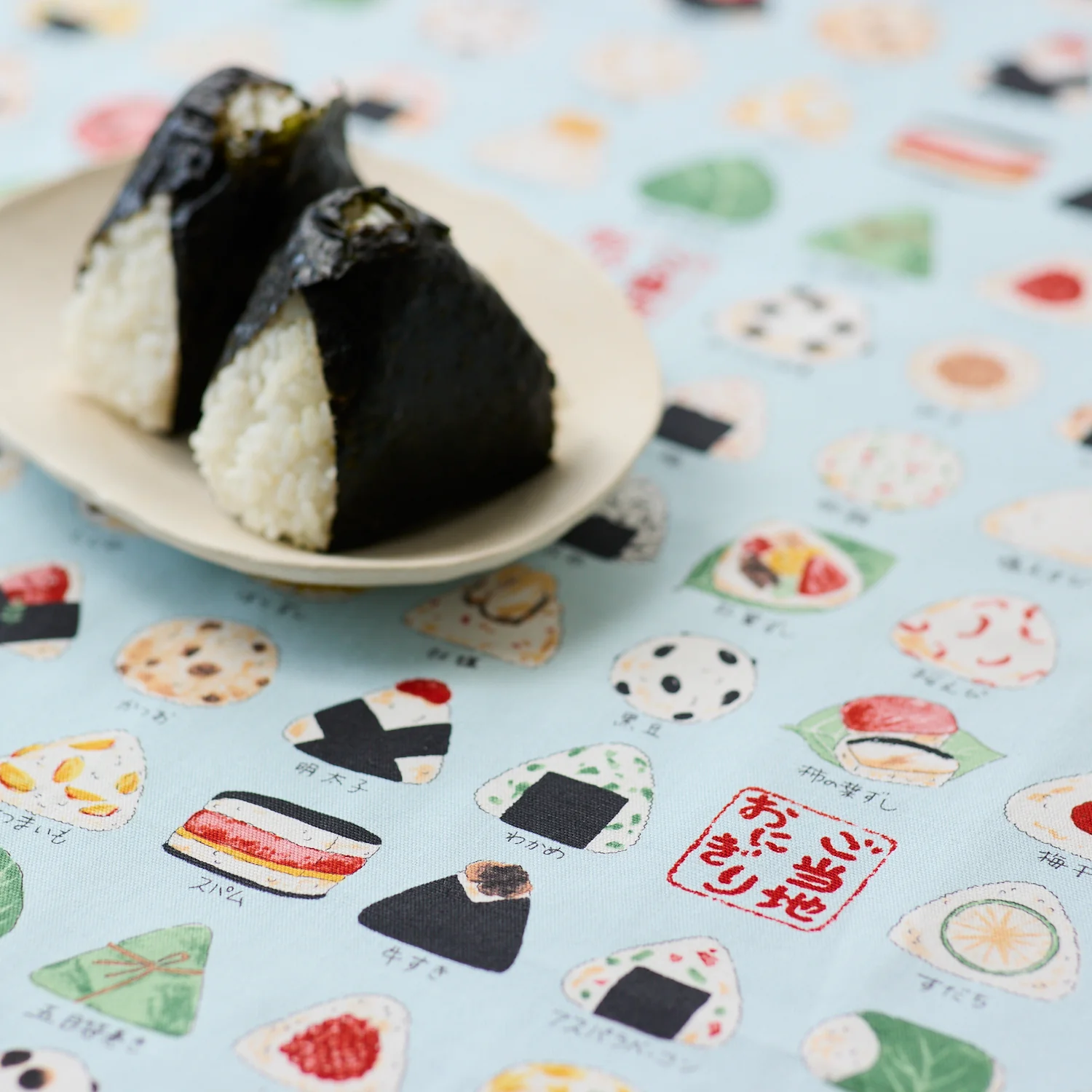 Onigiri Rice Ball Cotton Oxford - Navy YPA-46030-1 - Image 3
