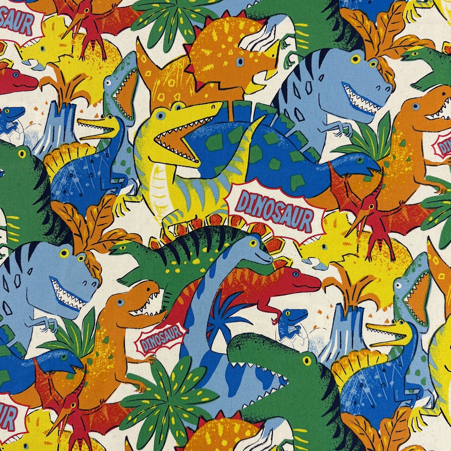 Powerful Animal Dinos Cotton Oxford - White YGA-89000-2