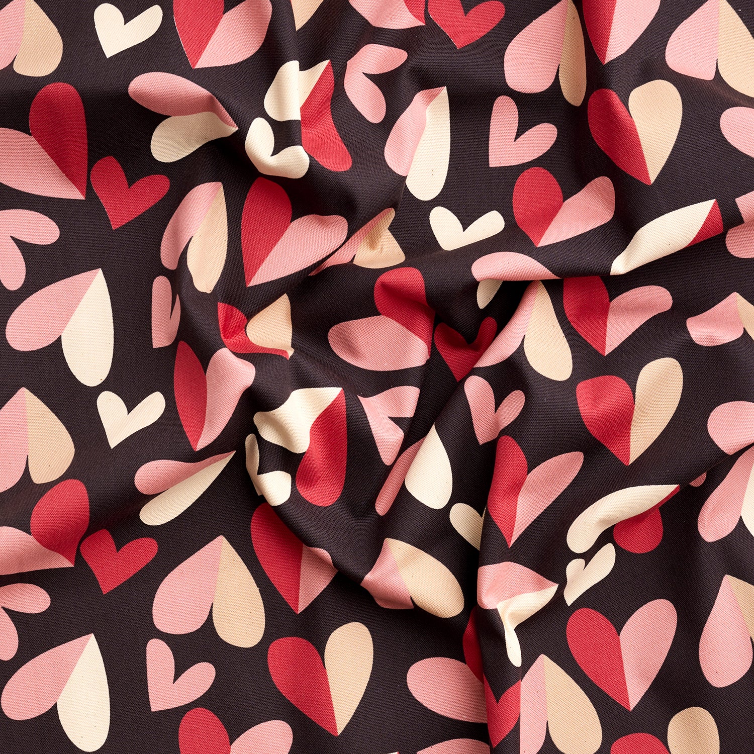 Retro Charm Heart Cotton Oxford - Dark Brown YKA-36010-3 - Image 2